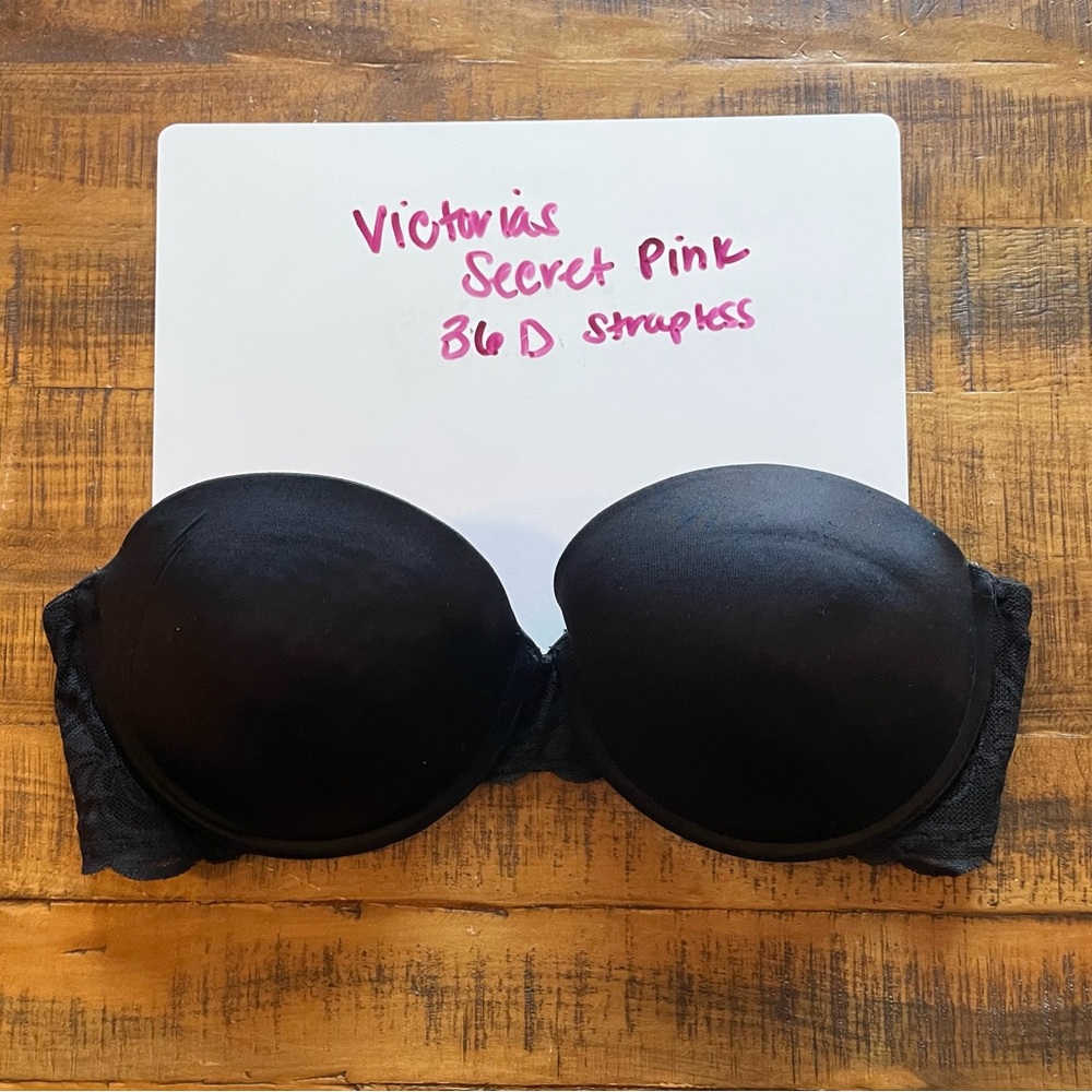 Victoria’s Secret PINK - black strapless bra 36D